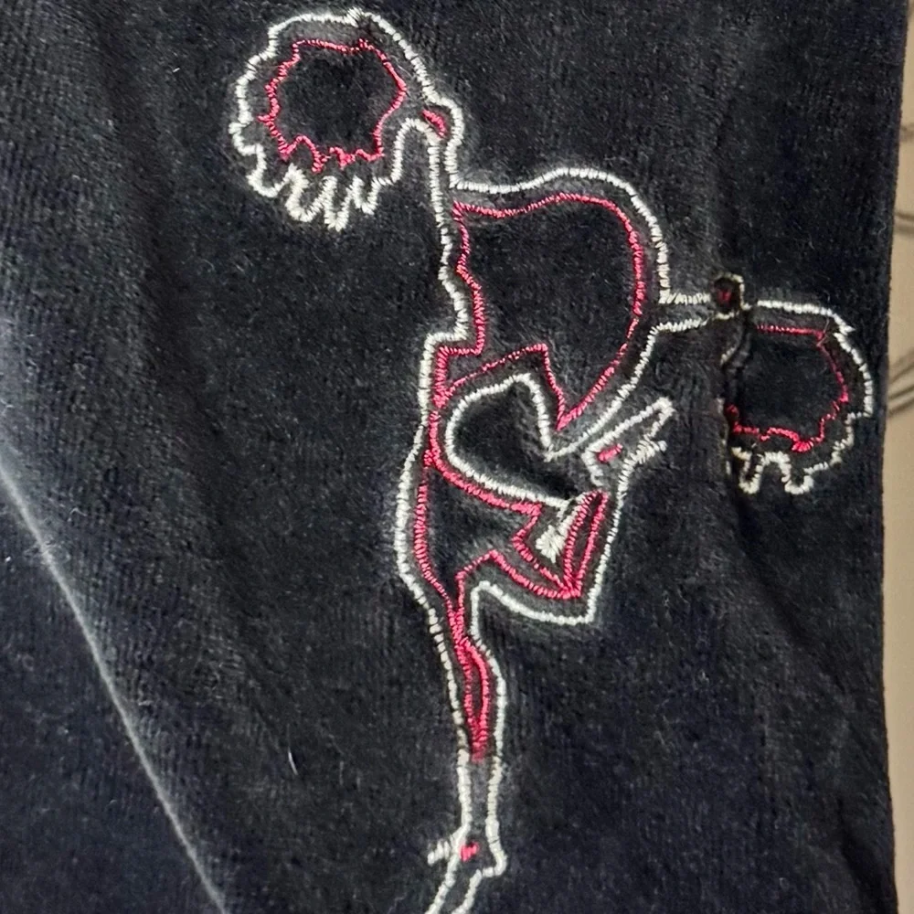 Kim possible sweater zip up Black Velour Jacket with Red and Silver Stripes - Picture 6 of 9
